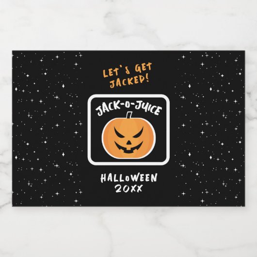 Jack O Lantern Juice Halloween Pumpkin Pun Joke Likeurfles Etiket (Enkel label)