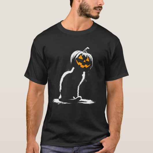 Jack O' Lantern Kat - Grappige Schattige Pompoen H T-shirt (Voorkant)