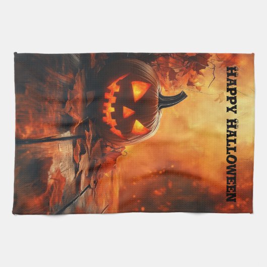 Jack 'O Lantern keukenhanddoek (Horizontaal)