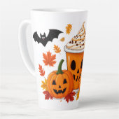 Jack O Lantern Latte Omringd Door Herfstmagie 🍂 Mok (Linkerhoek)