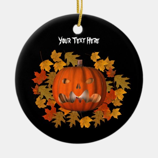Jack O Lantern Leaves Halloween Ornament (Voorkant)