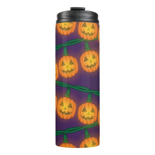 Jack O Lantern Lichtjes Thermosbeker (Voorkant)