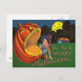 Jack O Lantern Man in de Moon Boy Briefkaart (Voorkant / Achterkant)