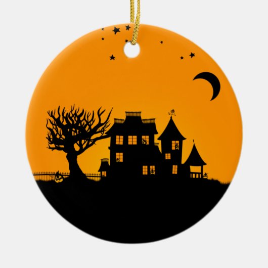 Jack O Lantern Manor Keramisch Ornament (Voorkant)