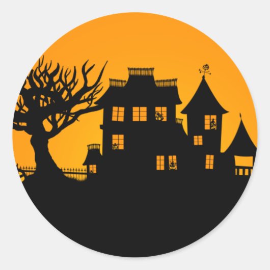 Jack O Lantern Manor Ronde Sticker (Voorkant)