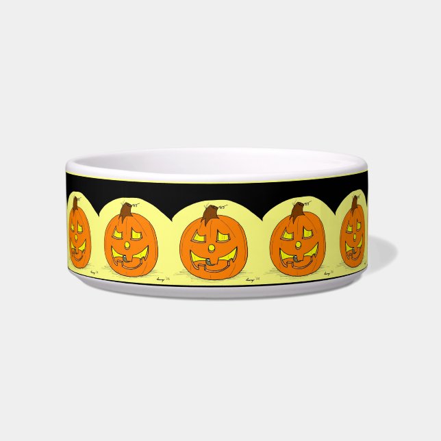 Jack O' Lantern Medium Pet Bowl Voerbakje (Voorkant)