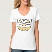 Jack-O-Lantern met bril Halloween T-shirt (Voorkant)