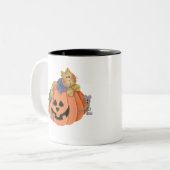 Jack O Lantern met Cat and Mice Tweekleurige Koffiemok (Voorkant links)