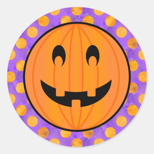 Jack o Lantern met Halloween Polka-stippen Sticker (Voorkant)