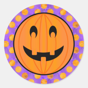 Jack o Lantern met Halloween Polka-stippen Sticker