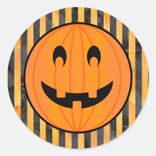 Jack o Lantern met Halloween Stripes Stickers (Voorkant)