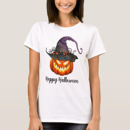 Jack-O-Lantern met heksenPet T-shirt