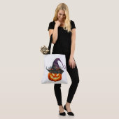 Jack-O-Lantern met heksenPet Tote Bag (Op model)