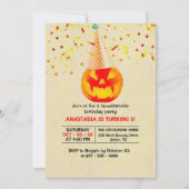 Jack O' Lantern met Party Pet Halloween Verjaardag Kaart (Voorkant)