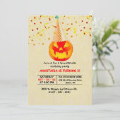 Jack O' Lantern met Party Pet Halloween Verjaardag Kaart (Staand voorkant)