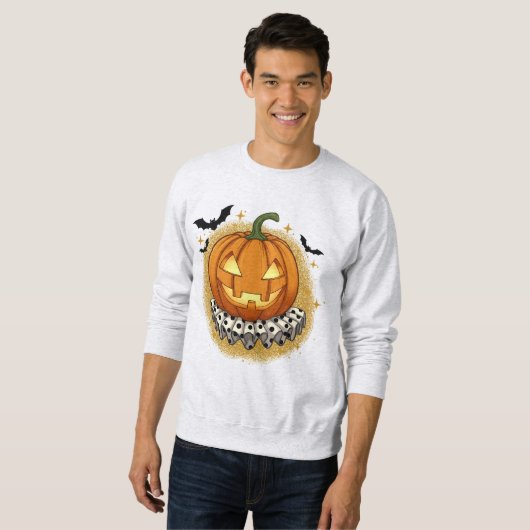 Jack-o'-Lantern met Ruffled Collar Trui (Voorkant volledig)