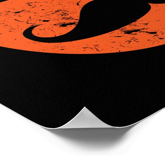 Jack O Lantern Mustache Pumpkin Funny Halloween Poster (Hoek)