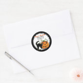 Jack-O-Lantern N Cat adreslabel Ronde Sticker (Envelop)