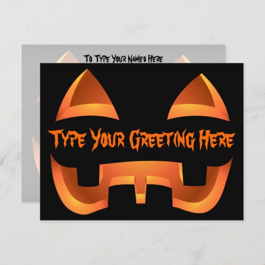 Jack-o-Lantern nodigt Aangepaste Halloween Kaarten (Voorkant / Achterkant)
