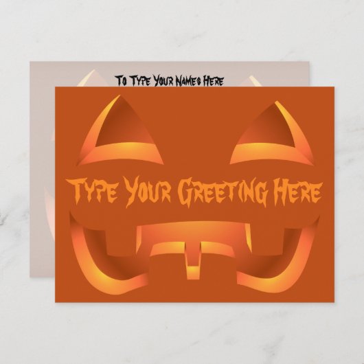 Jack-o-Lantern nodigt Aangepaste Halloween Kaarten (Voorkant / Achterkant)