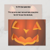 Jack-o-Lantern nodigt Aangepaste Halloween Kaarten (Voorkant / Achterkant)