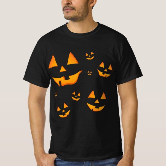 Jack-O-Lantern of Jack O'Lantern ogen en glimlache T-shirt (Voorkant)