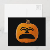 Jack o' Lantern ongelukkig gezicht, Halloween Pump Briefkaart (Voorkant / Achterkant)