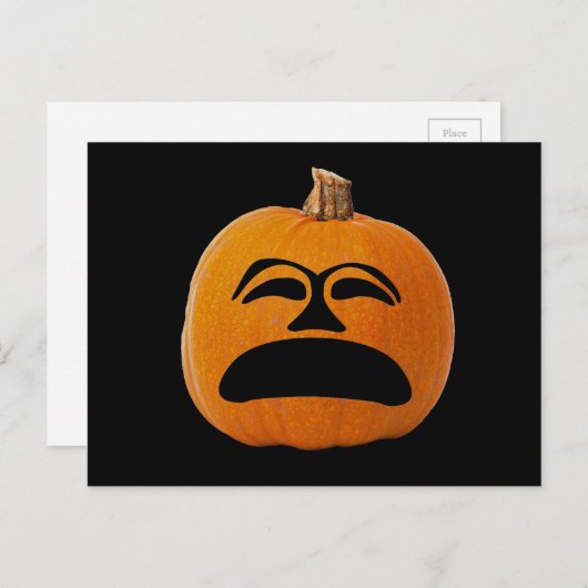 Jack o' Lantern ongelukkig gezicht, Halloween Pump Briefkaart (Voorkant / Achterkant)