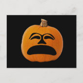 Jack o' Lantern ongelukkig gezicht, Halloween Pump Briefkaart (Voorkant)