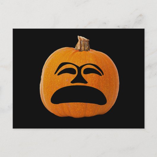 Jack o' Lantern ongelukkig gezicht, Halloween Pump Briefkaart (Voorkant)