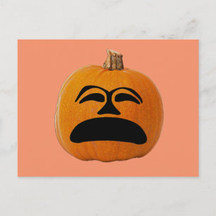 Jack o' Lantern ongelukkig gezicht, Halloween Pump Briefkaart