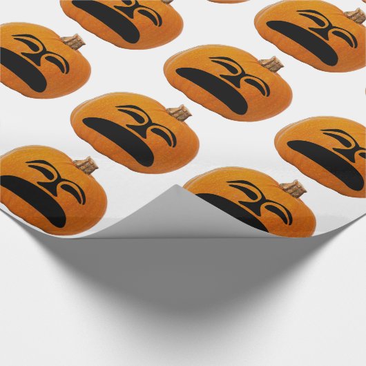 Jack o' Lantern ongelukkig gezicht, Halloween Pump Cadeaupapier (Hoek)