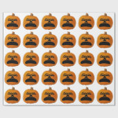 Jack o' Lantern ongelukkig gezicht, Halloween Pump Cadeaupapier (Vlak)