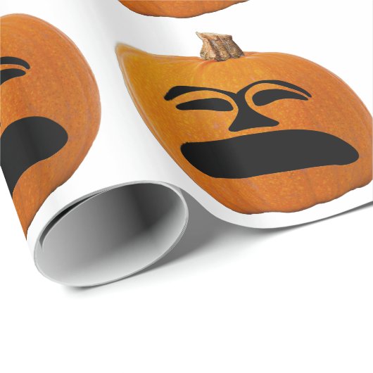 Jack o' Lantern ongelukkig gezicht, Halloween Pump Cadeaupapier (Rol Hoek)