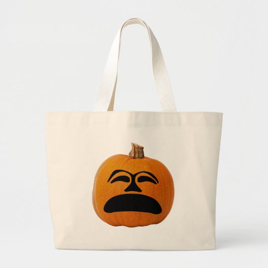 Jack o' Lantern ongelukkig gezicht, Halloween Pump Grote Tote Bag (Voorkant)