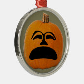 Jack o' Lantern ongelukkig gezicht, Halloween Pump Metalen Ornament (Rechts)