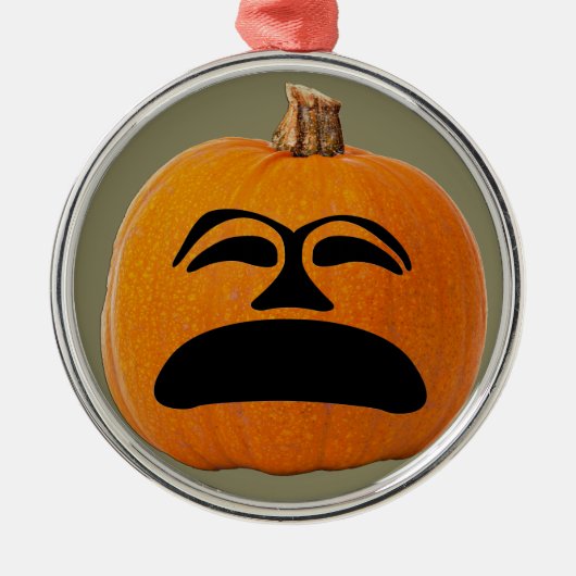 Jack o' Lantern ongelukkig gezicht, Halloween Pump Metalen Ornament (Voorkant)