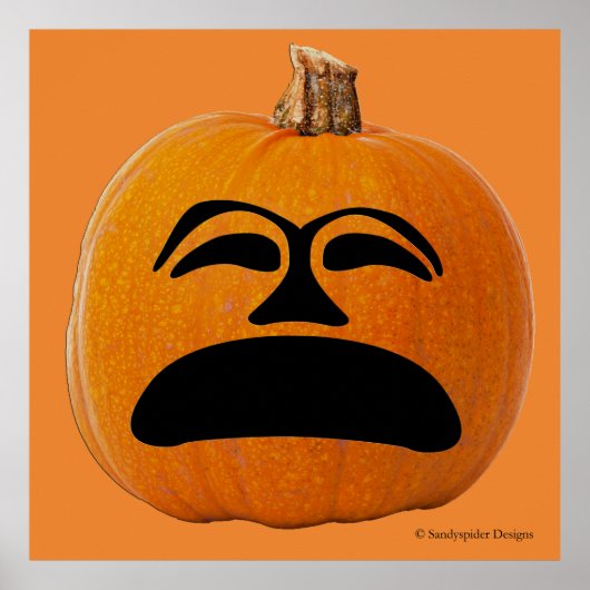 Jack o' Lantern ongelukkig gezicht, Halloween Pump Poster (Voorkant)