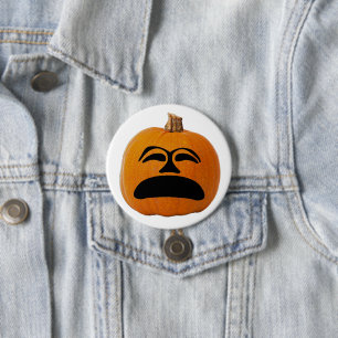 Jack o' Lantern ongelukkig gezicht, Halloween Pump Ronde Button 7,6 Cm