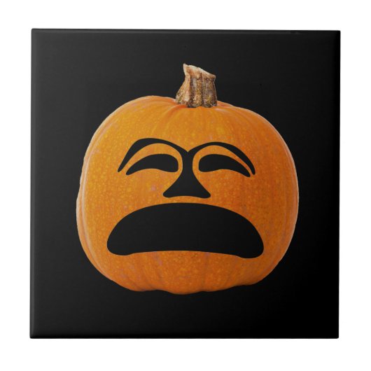 Jack o' Lantern ongelukkig gezicht, Halloween Pump Tegeltje (Voorkant)