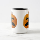 Jack o' Lantern ongelukkig gezicht, Halloween Pump Tweekleurige Koffiemok (Center)