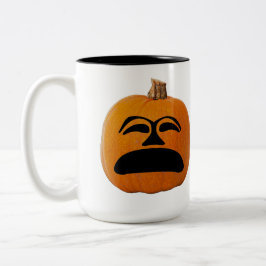 Jack o' Lantern ongelukkig gezicht, Halloween Pump Tweekleurige Koffiemok