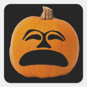 Jack o' Lantern ongelukkig gezicht, Halloween Pump Vierkante Sticker (Voorkant)