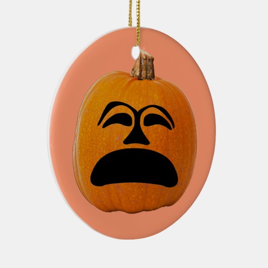 Jack o' Lantern ontevreden gezicht, Halloween pomp Keramisch Ornament (Rechts)