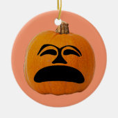 Jack o' Lantern ontevreden gezicht, Halloween pomp Keramisch Ornament (Voorkant)