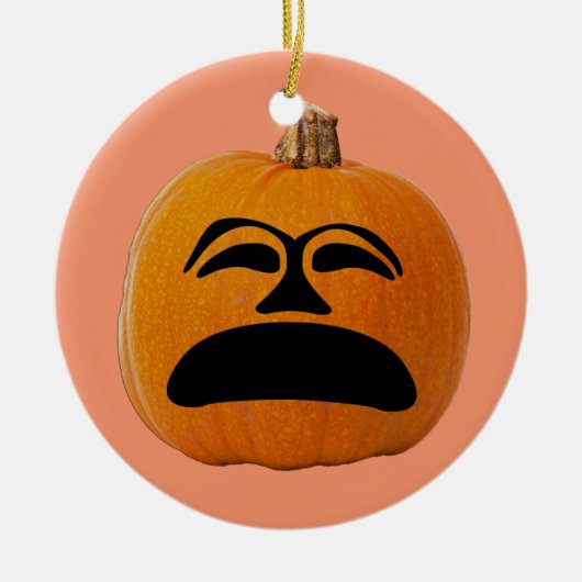 Jack o' Lantern ontevreden gezicht, Halloween pomp Keramisch Ornament (Voorkant)