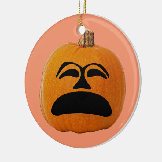 Jack o' Lantern ontevreden gezicht, Halloween pomp Keramisch Ornament (Links)