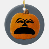 Jack o' Lantern ontevreden gezicht, Halloween pomp Keramisch Ornament (Achterkant)