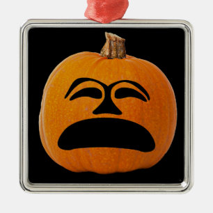 Jack o' Lantern Ontevreden Gezicht, Halloween Pomp Metalen Ornament