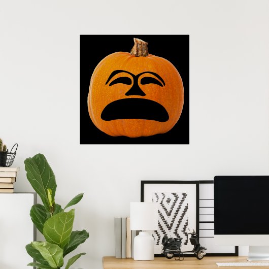 Jack o' Lantern Ontevreden Gezicht, Halloween Pomp Poster (Thuiskantoor)